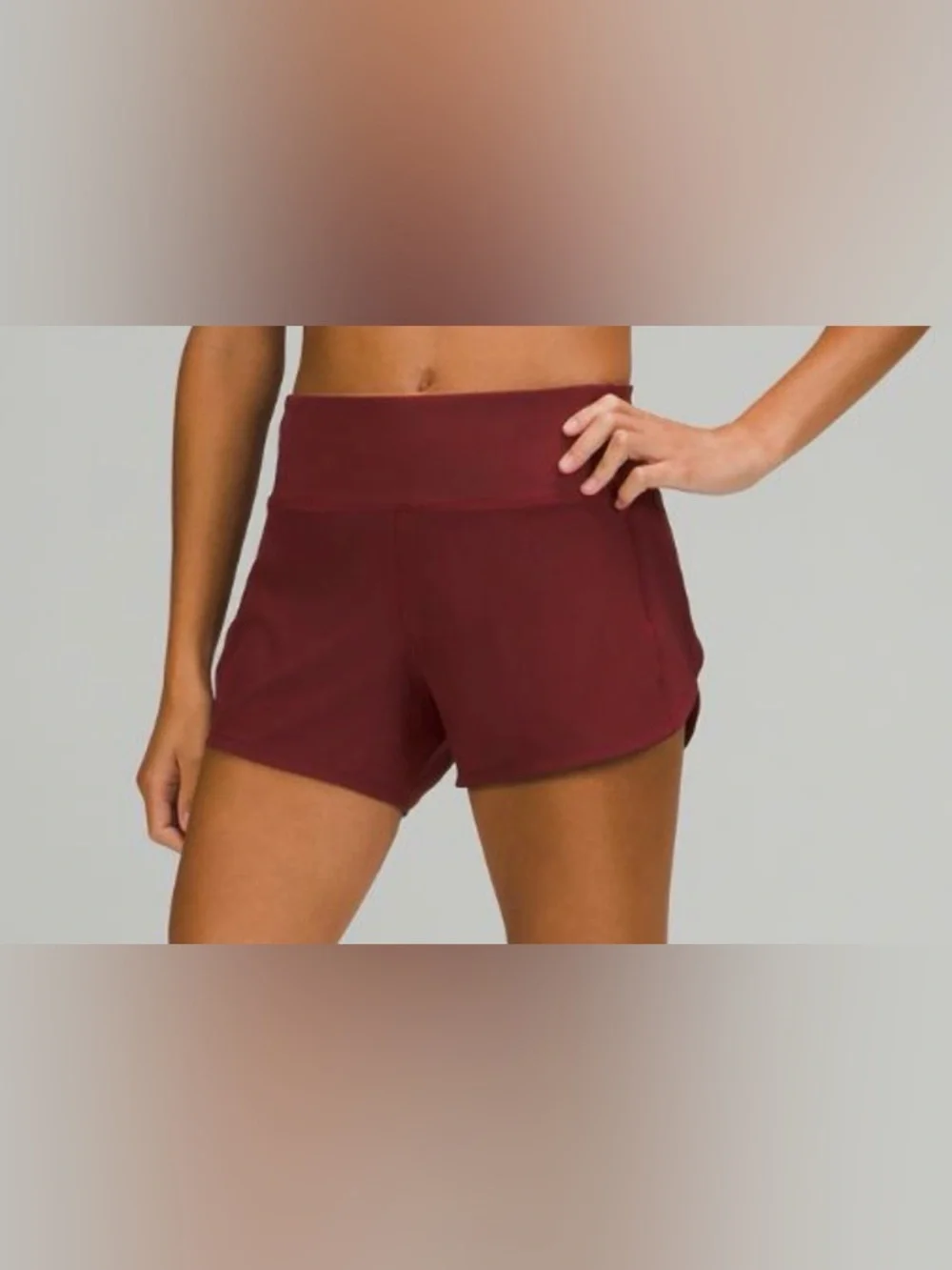lululemon athletica Maroon High-Rise Athletic Shorts with Back Zip speed up - Picture 3 of 6